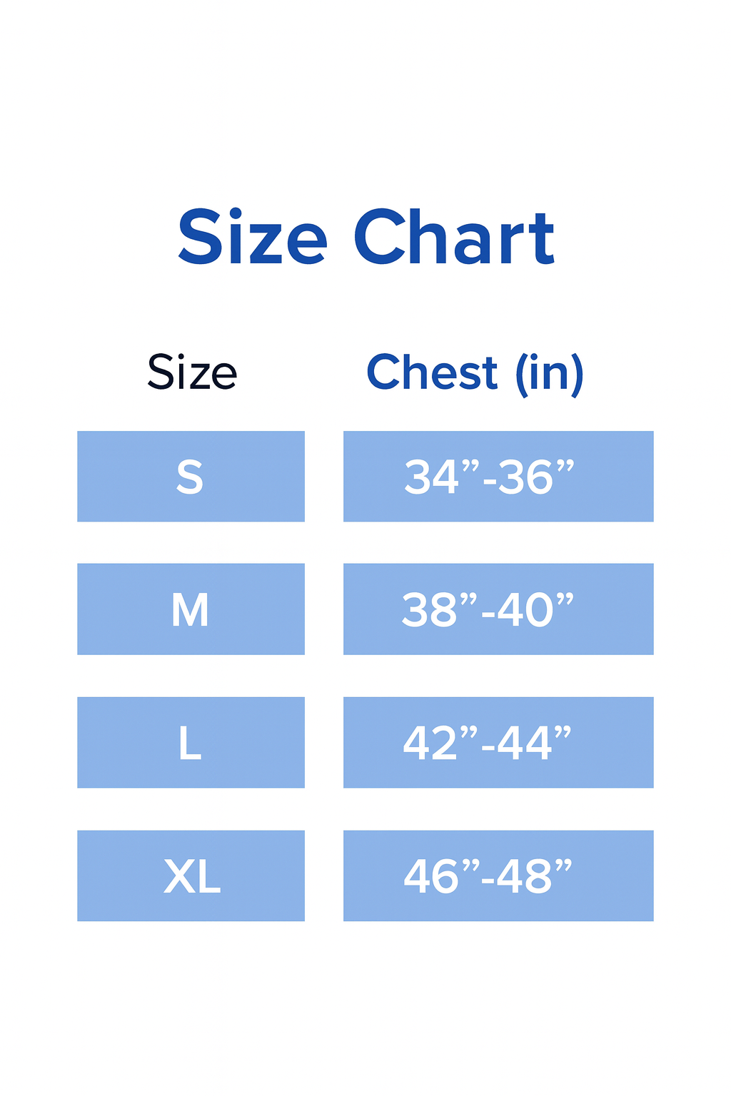 Size chart for Palestine Hoodie Black